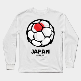 Japan Football Country Flag Long Sleeve T-Shirt